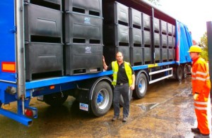Delivery of the Sanderson containers to Leeds Paper Recycling
